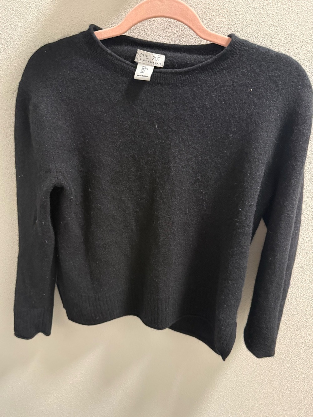 Rachel Zoe Black Crewneck Pullover Sweater